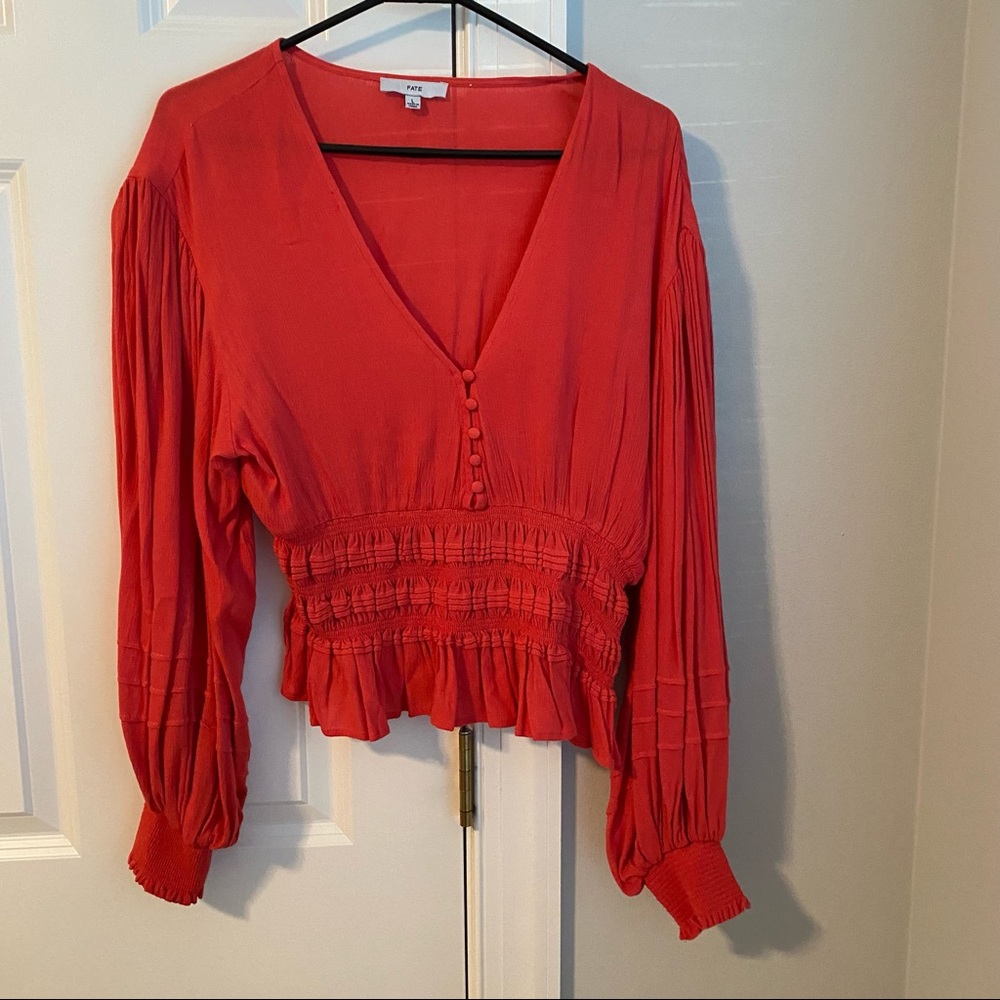 Coral blouse